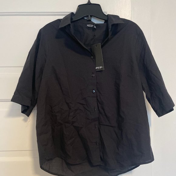 Cotton Oversized Beach Shirt (black) - Picture 1 of 1